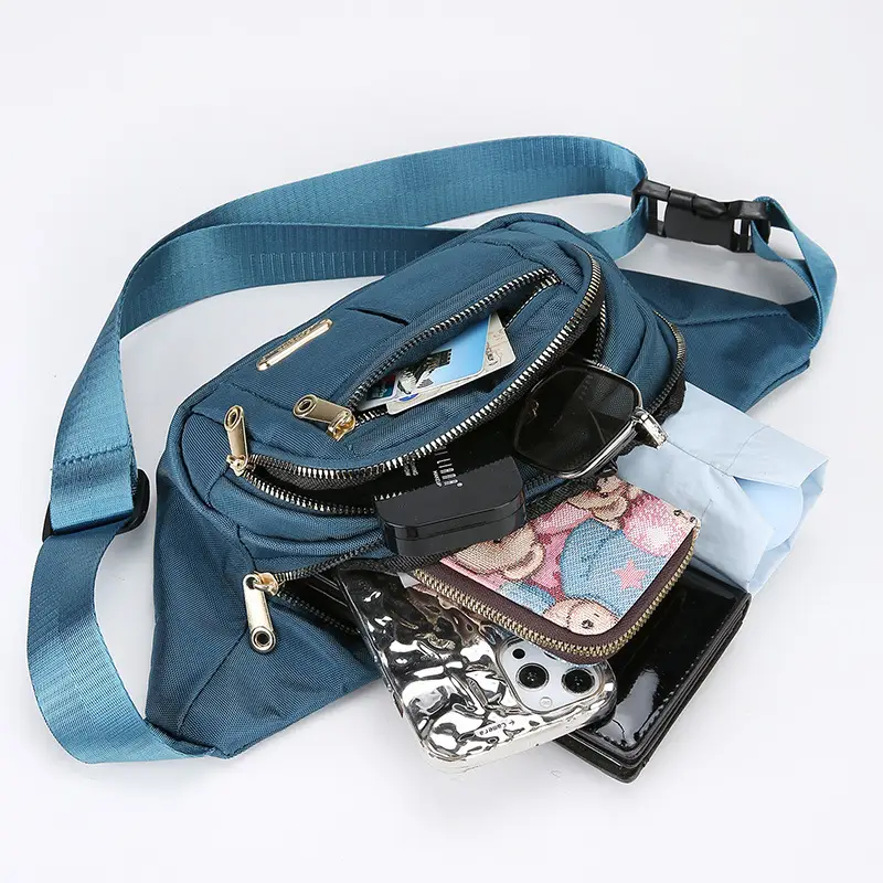 Blue Korean Style Mobile Phone Waist Bag
