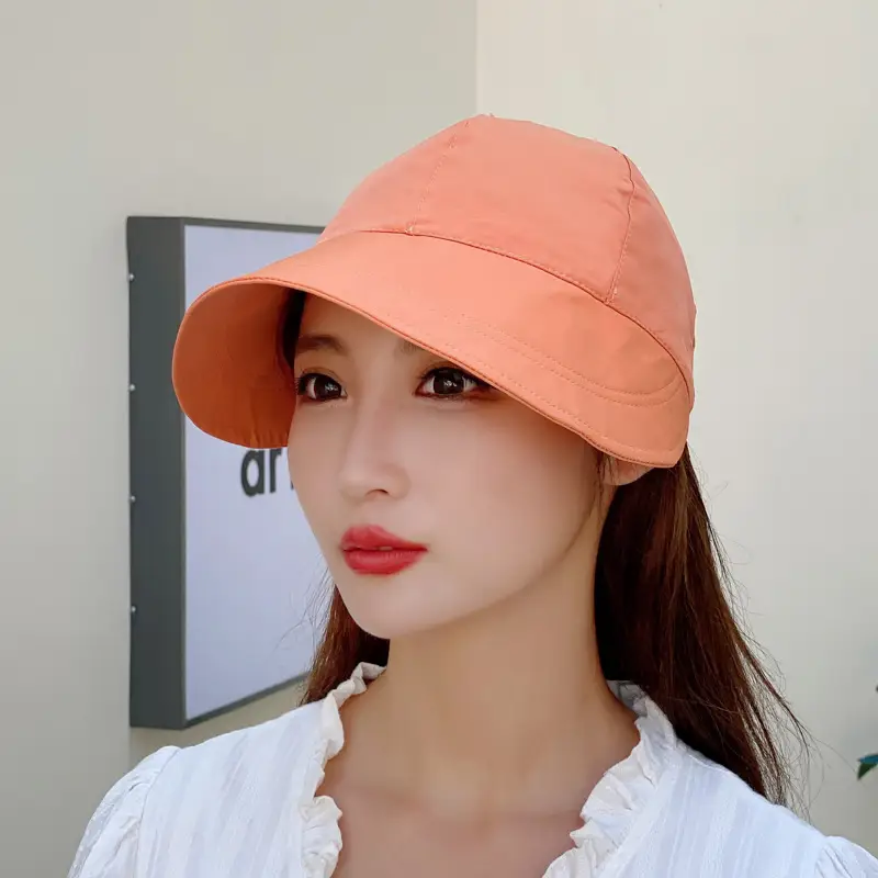 Women's Orange UV Hat with Adjustable Strap - Image 5