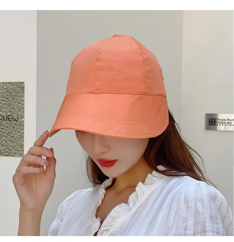 Women's Orange UV Hat with Adjustable Strap — feature 20