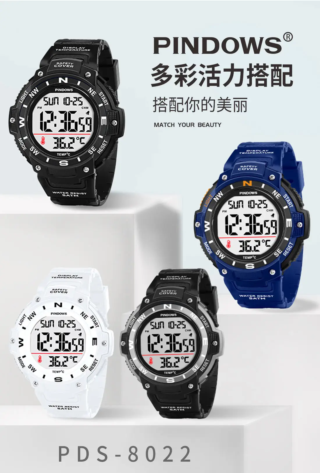 Waterproof Digital Temperature Watch for Men — feature 6