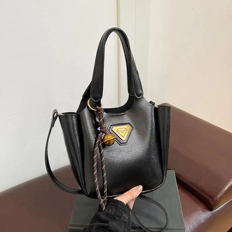 Black Retro Crossbody Bag for Women 2024