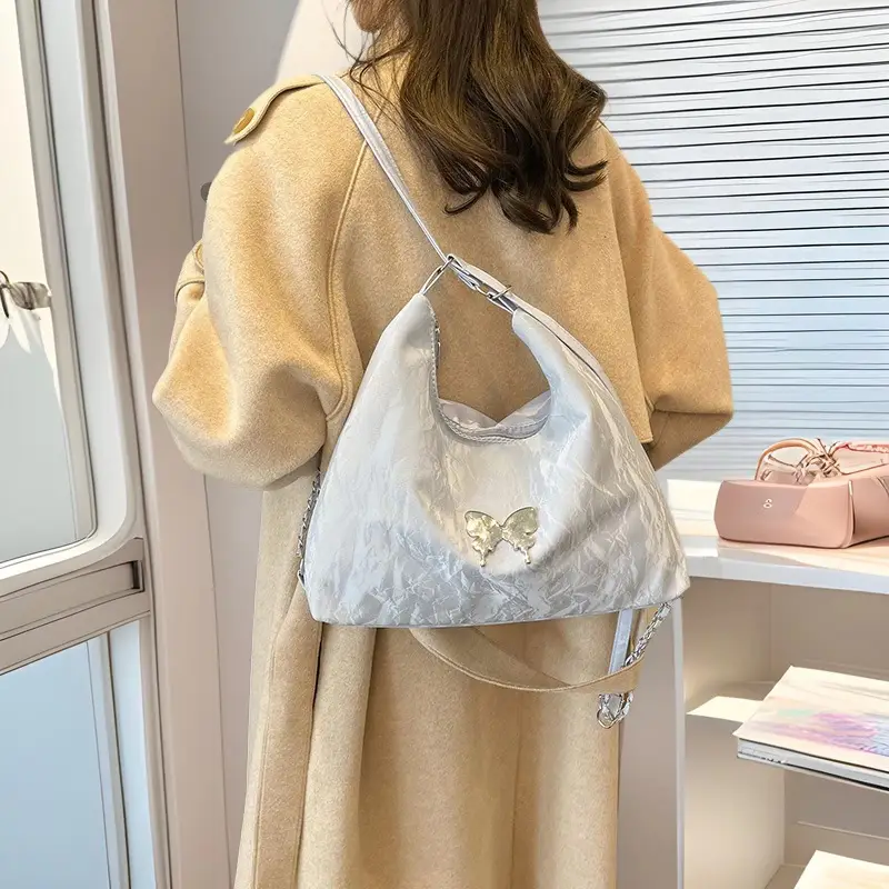 Light Grey Bowknot Shoulder Bag for Women - Image 6