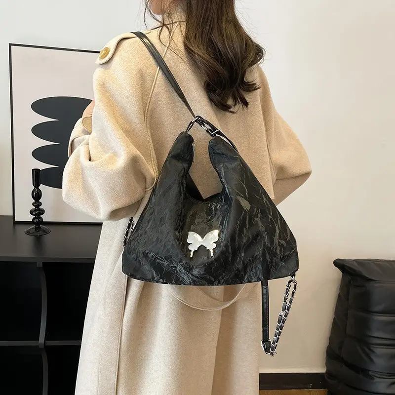 Light Grey Bowknot Shoulder Bag for Women - Image 8