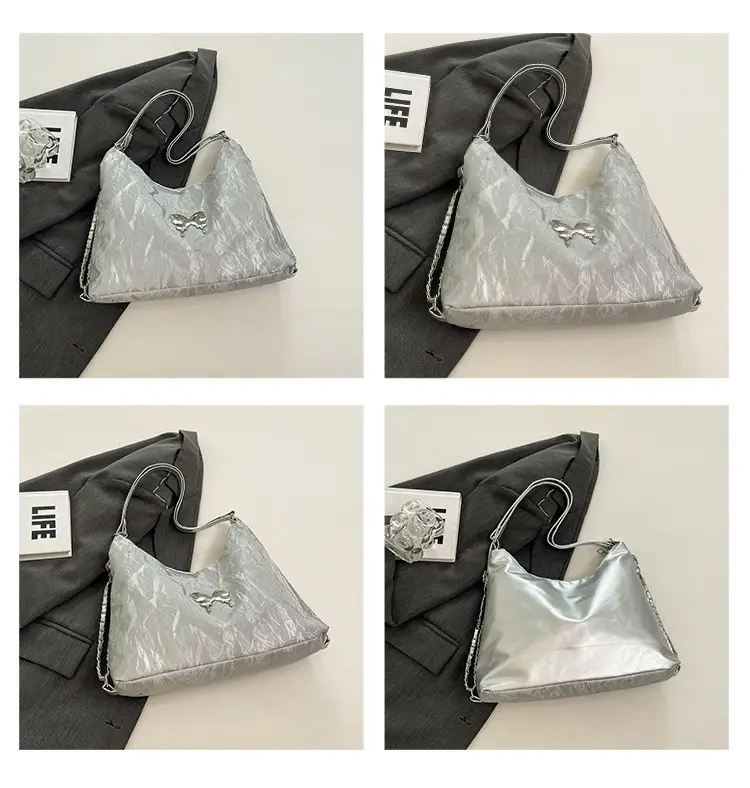 Light Grey Bowknot Shoulder Bag for Women — feature 12