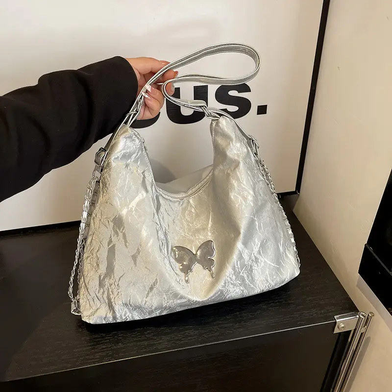 Light Grey Bowknot Shoulder Bag for Women - Image 2