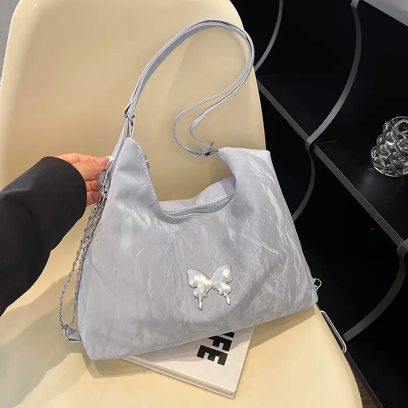 Light Grey Bowknot Shoulder Bag for Women - Image 4