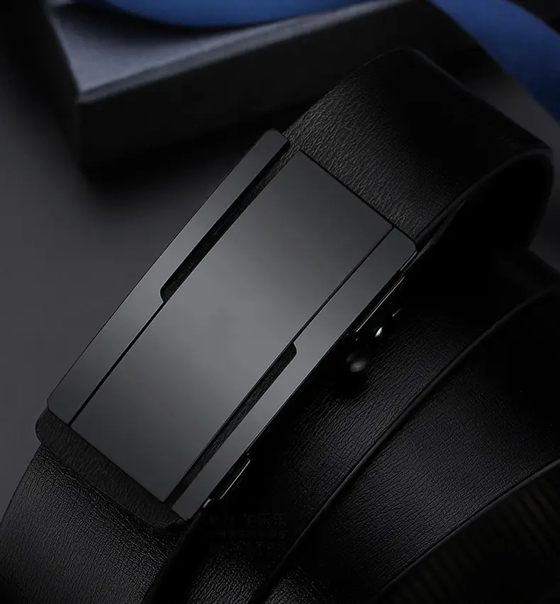 Black Leather Belt with Automatic Buckle for Men — feature 11