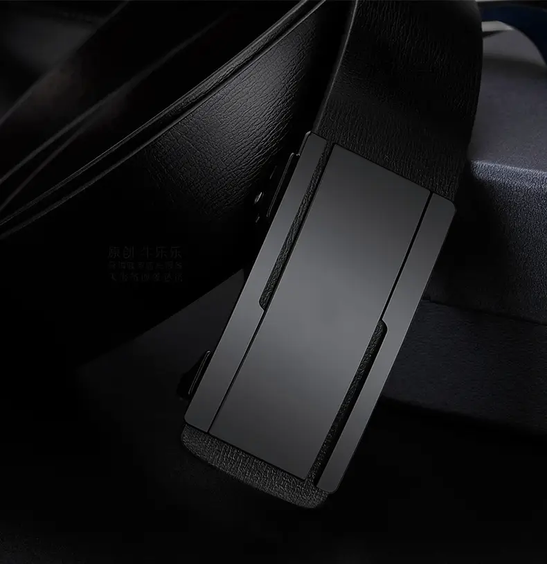 Black Leather Belt with Automatic Buckle for Men — feature 13