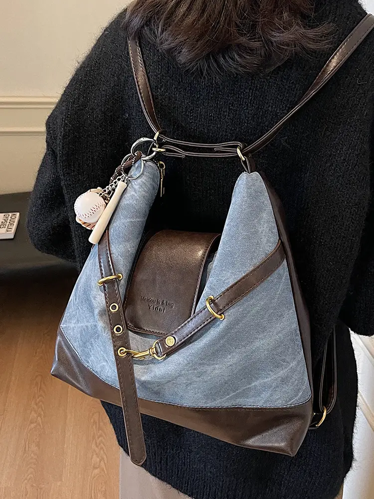 Women Retro Style Shoulder Tote Bag Beige Brown - Image 8