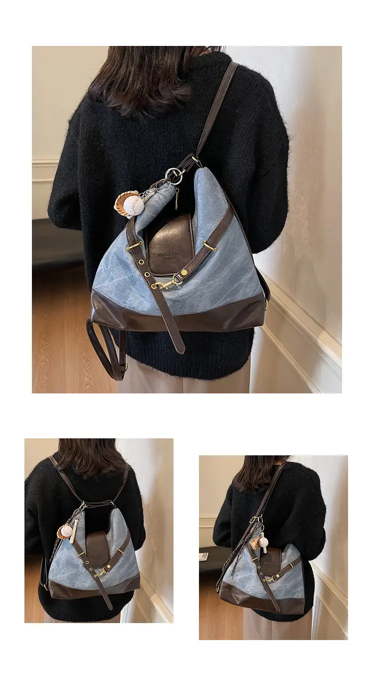 Women Retro Style Shoulder Tote Bag Beige Brown — feature 12