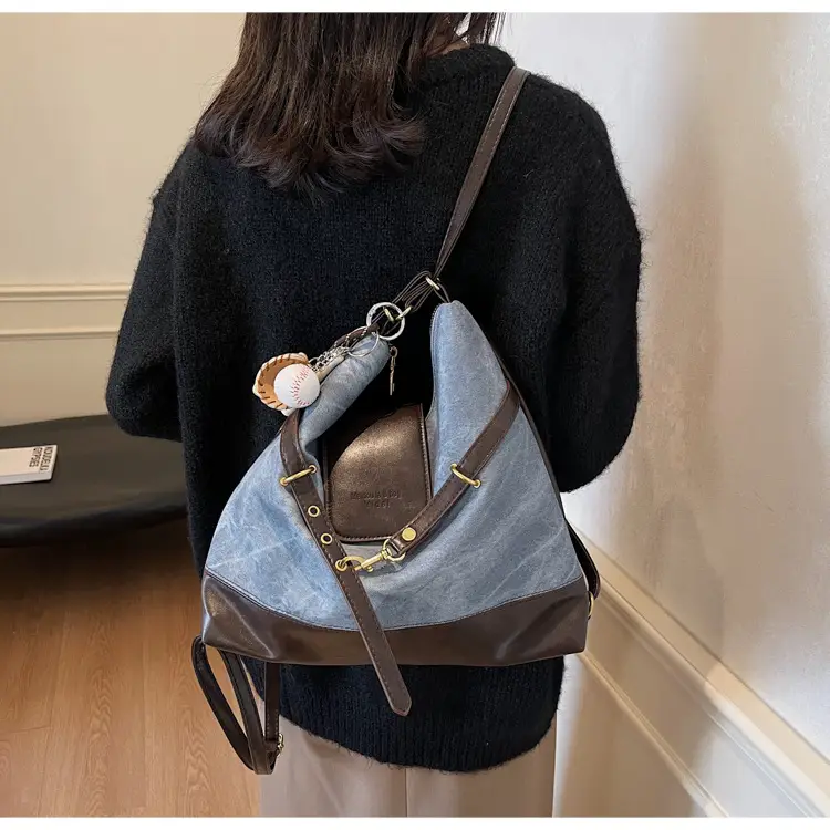 Women Retro Style Shoulder Tote Bag Beige Brown — feature 22