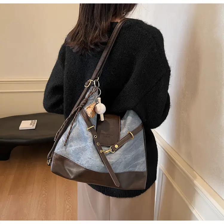 Women Retro Style Shoulder Tote Bag Beige Brown — feature 24