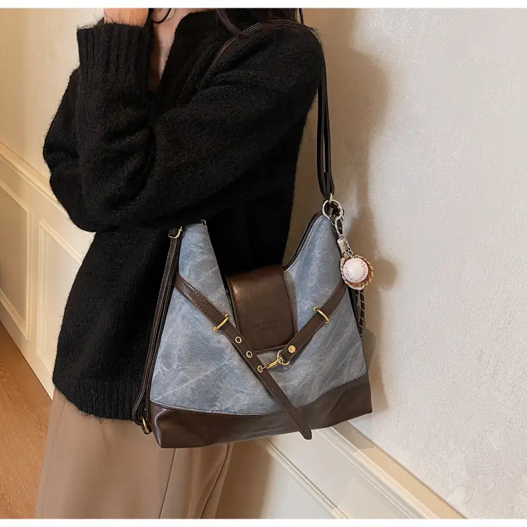 Women Retro Style Shoulder Tote Bag Beige Brown — feature 26