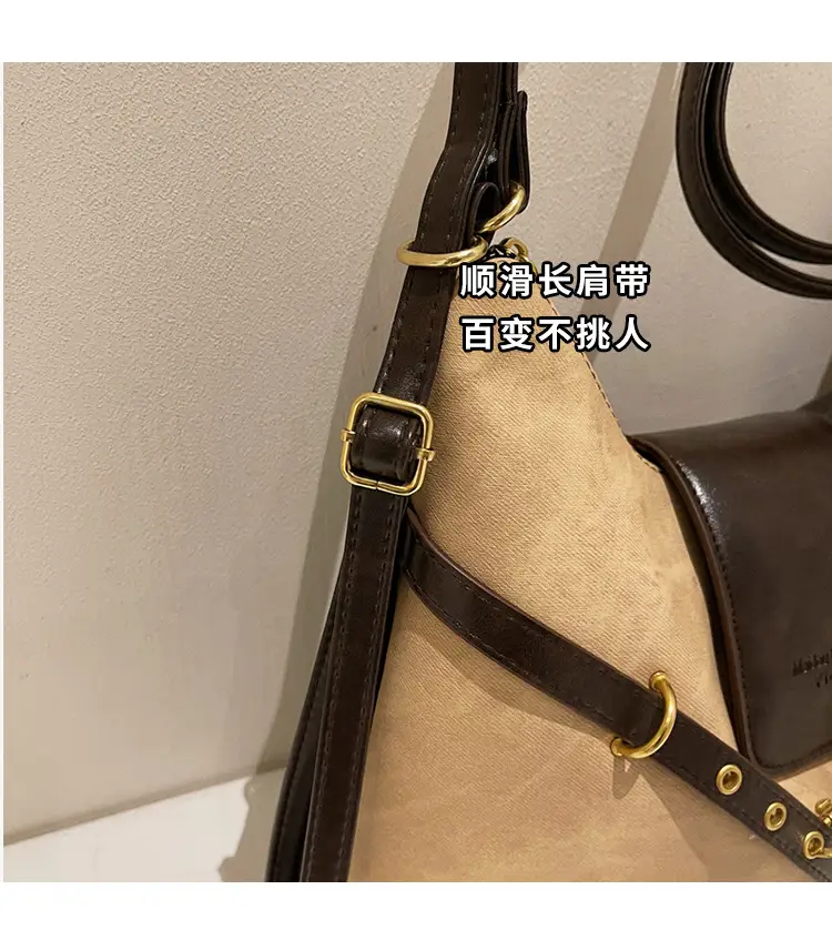 Women Retro Style Shoulder Tote Bag Beige Brown — feature 4