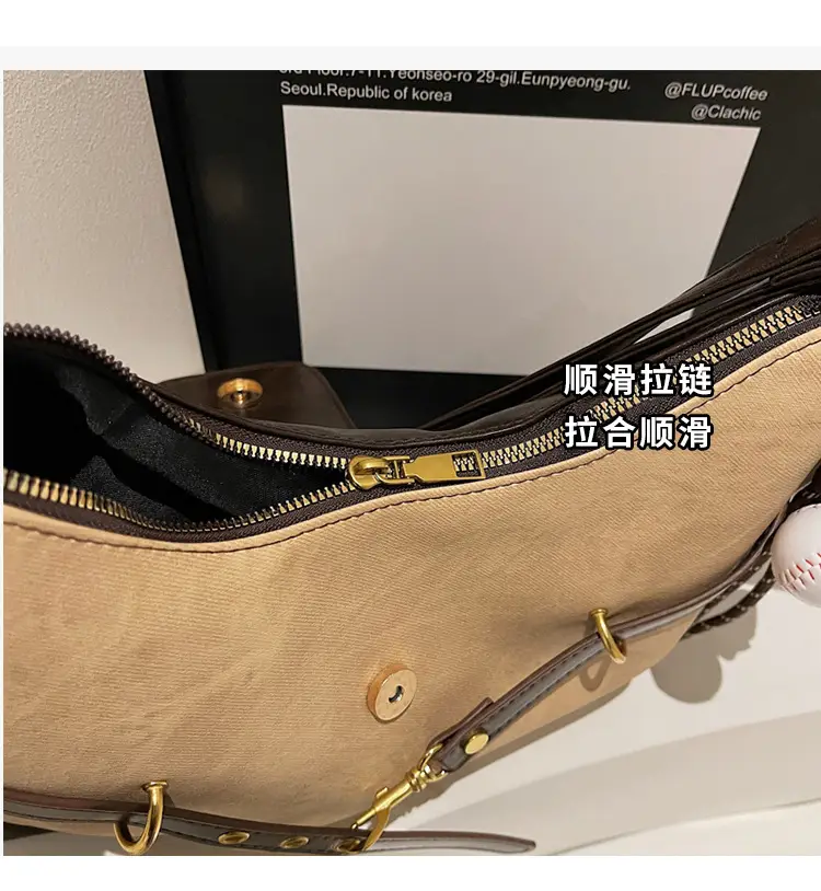 Women Retro Style Shoulder Tote Bag Beige Brown — feature 6