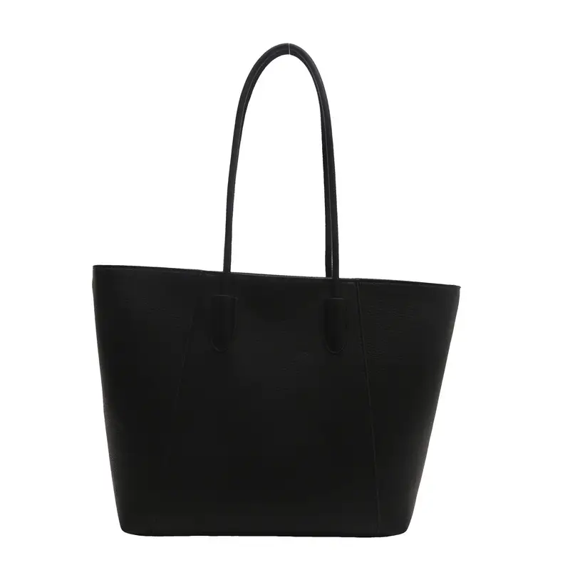Black Leather Tote Bag for Women 2024 Autumn Winter - Image 9