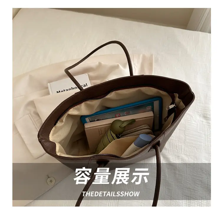 Black Leather Tote Bag for Women 2024 Autumn Winter — feature 6