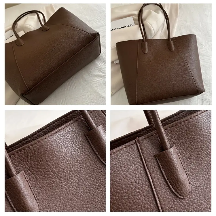 Black Leather Tote Bag for Women 2024 Autumn Winter — feature 7