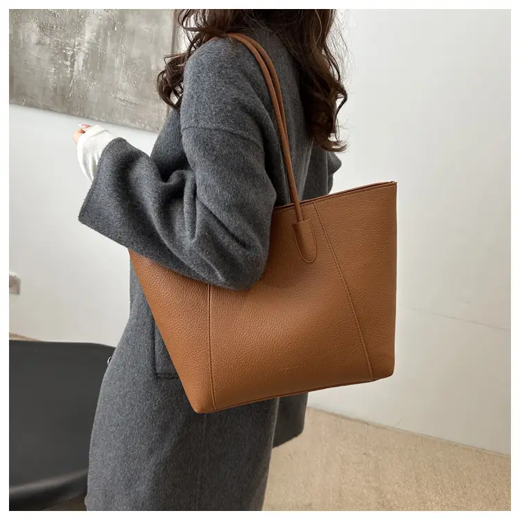 Black Leather Tote Bag for Women 2024 Autumn Winter — feature 9