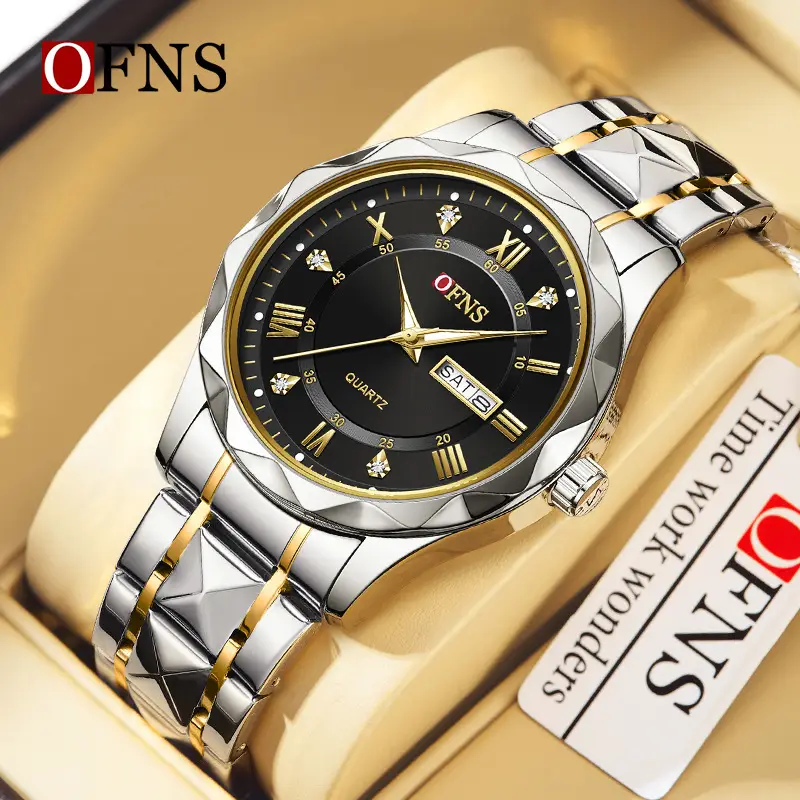 O'Fani Gold Quartz Men's Watch with Simple Double Calendar - Image 8