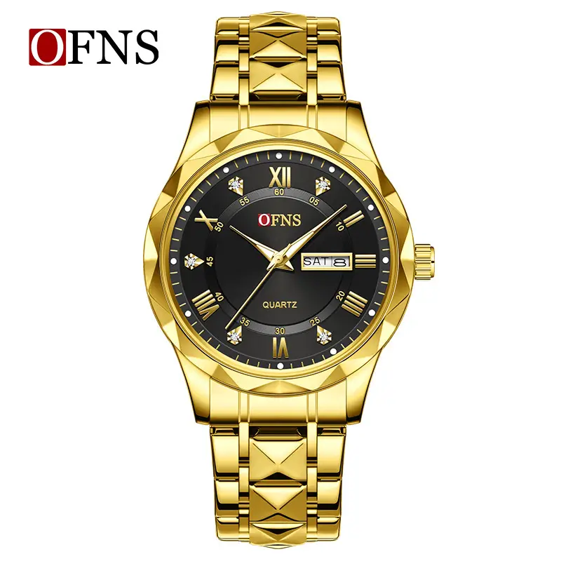O'Fani Gold Quartz Men's Watch with Simple Double Calendar - Image 10