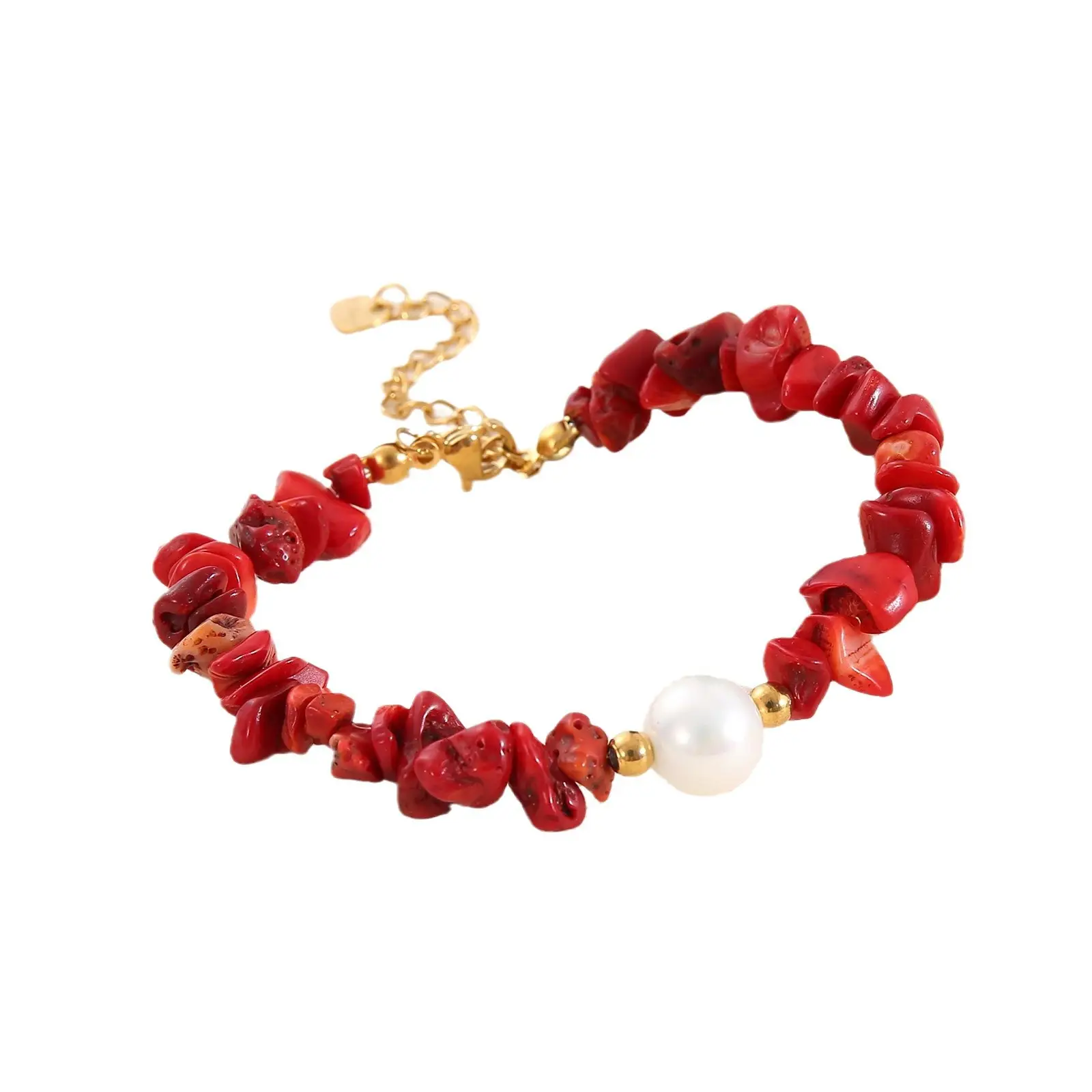 Red Crystal Pearl Necklace Bracelet Set for Women - Image 10