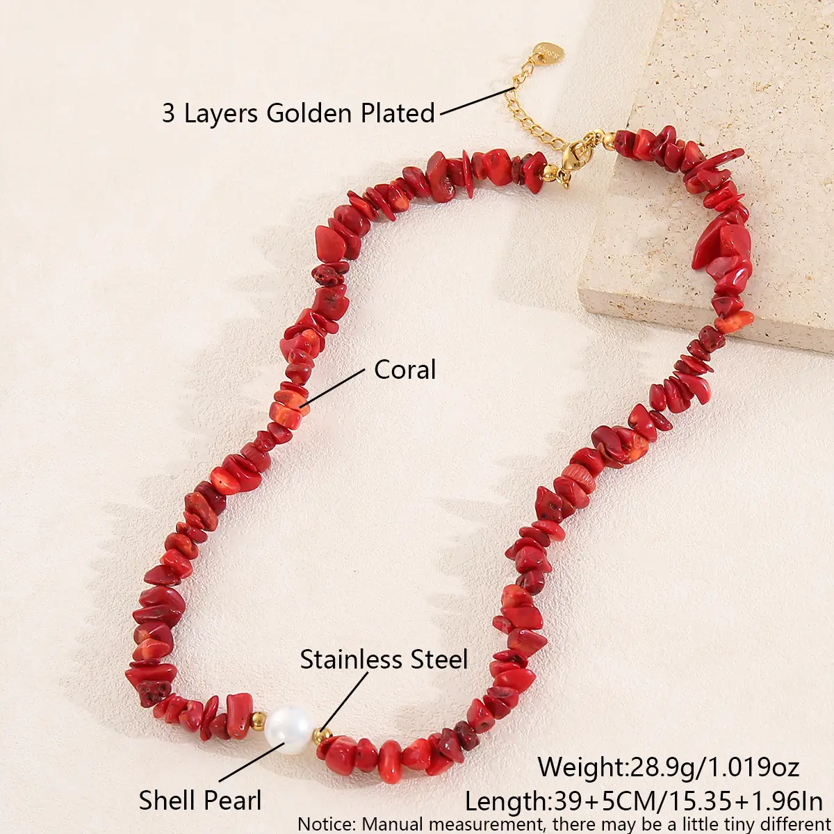 Red Crystal Pearl Necklace Bracelet Set for Women