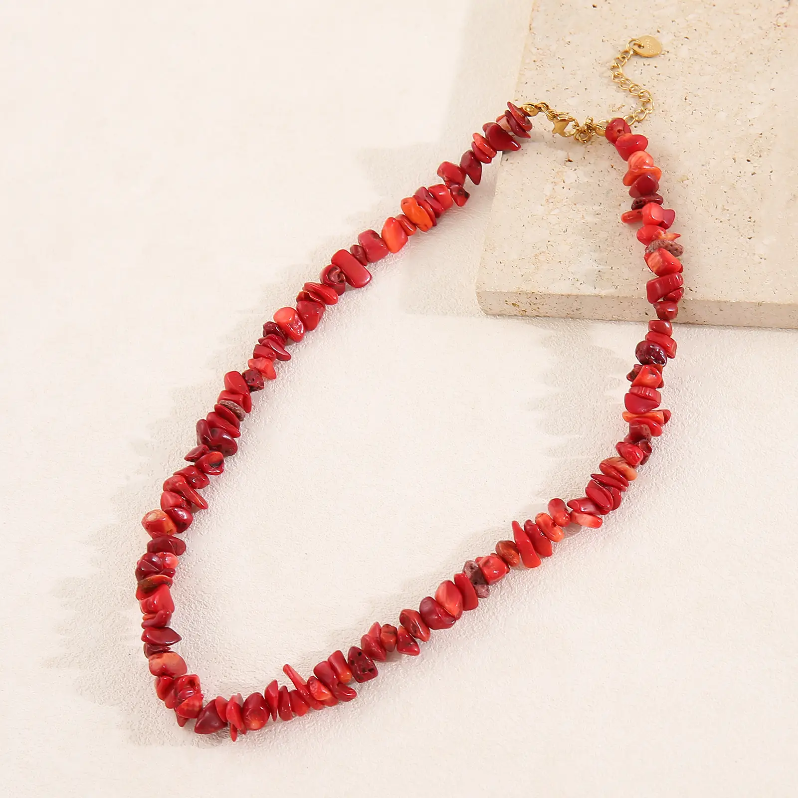 Red Crystal Pearl Necklace Bracelet Set for Women - Image 2