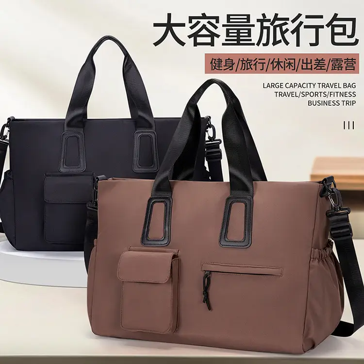 Women's Waterproof Travel Bag Brown Large Capacity - Image 5