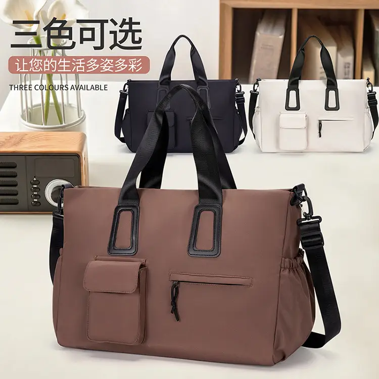 Women's Waterproof Travel Bag Brown Large Capacity - Image 6