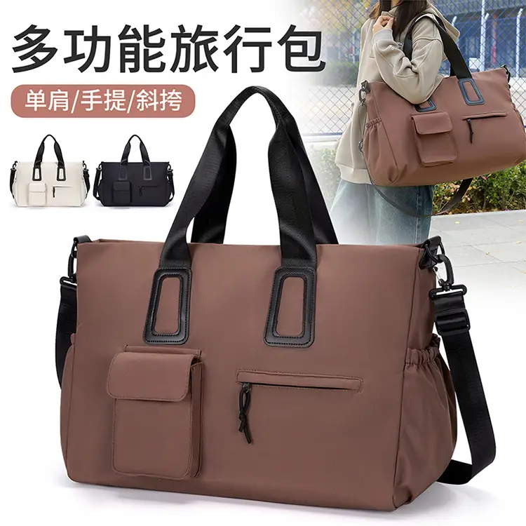 Women's Waterproof Travel Bag Brown Large Capacity — feature 11
