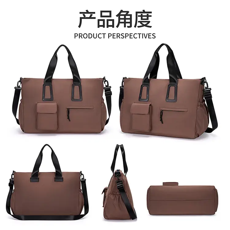 Women's Waterproof Travel Bag Brown Large Capacity — feature 17