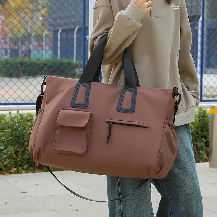 Women's Waterproof Travel Bag Brown Large Capacity — feature 26