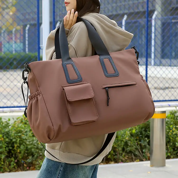 Women's Waterproof Travel Bag Brown Large Capacity — feature 27