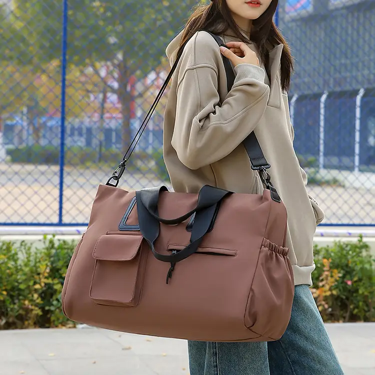 Women's Waterproof Travel Bag Brown Large Capacity — feature 30