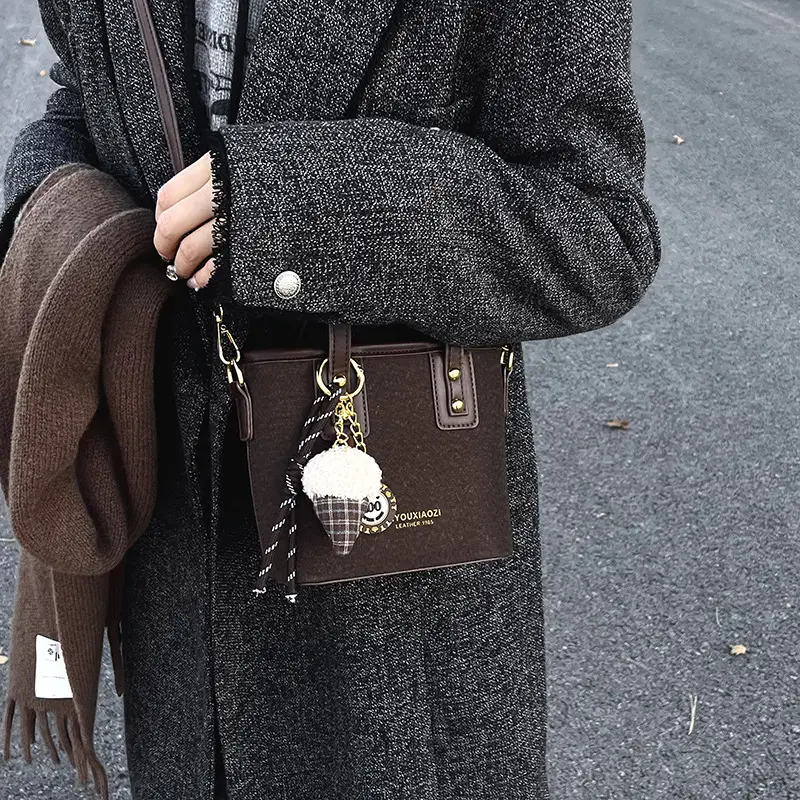 2025 Women's Square Plush Pendants Crossbody Bag - Image 11