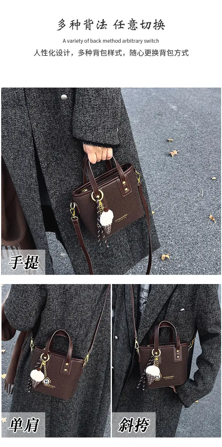 2025 Women's Square Plush Pendants Crossbody Bag — feature 12