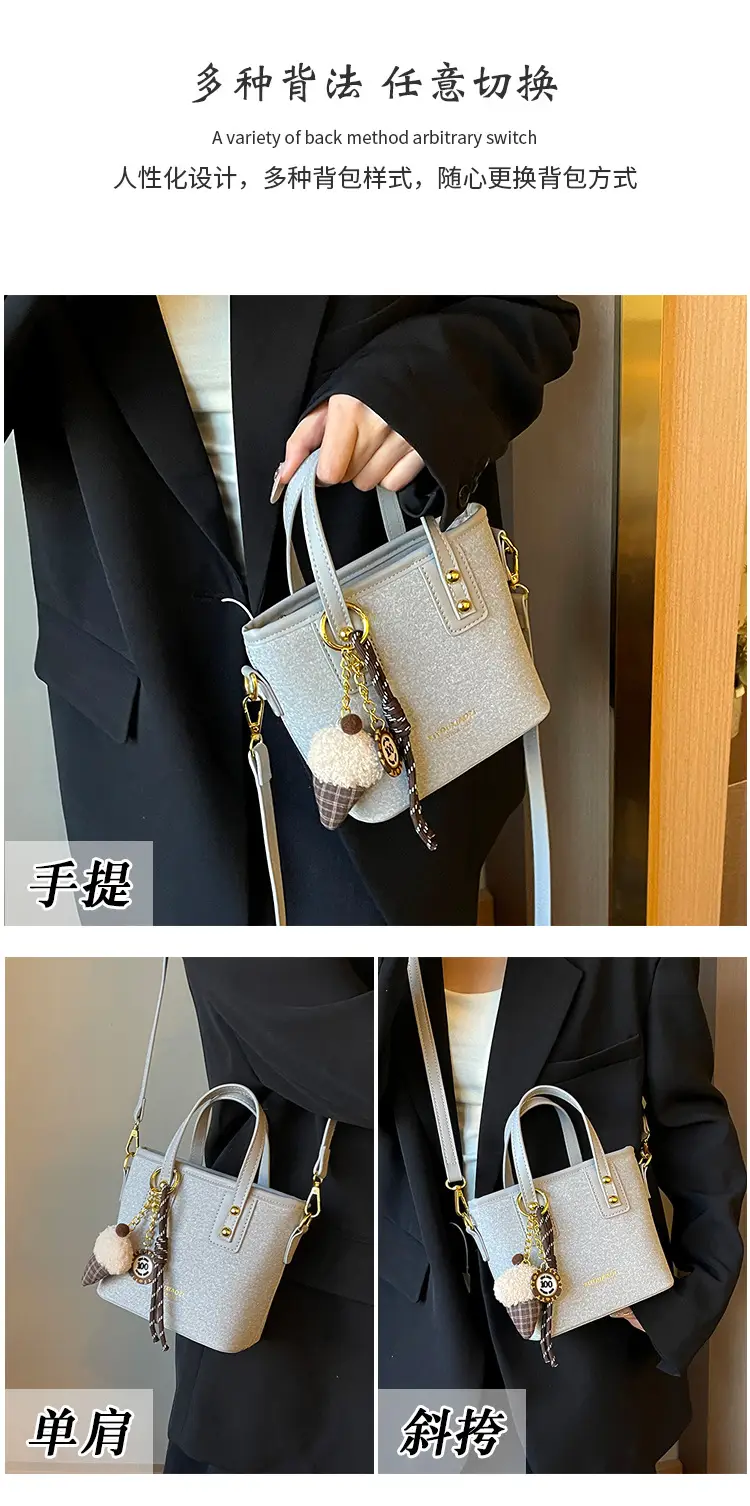 2025 Women's Square Plush Pendants Crossbody Bag — feature 14