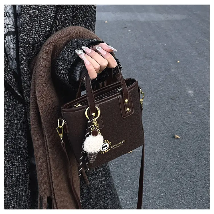 2025 Women's Square Plush Pendants Crossbody Bag — feature 16