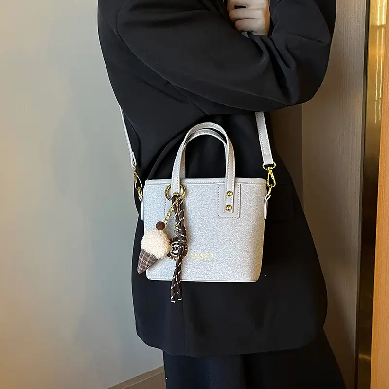 2025 Women's Square Plush Pendants Crossbody Bag - Image 5