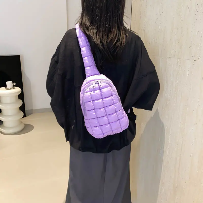 Blue Plaid Crossbody Bag for Women