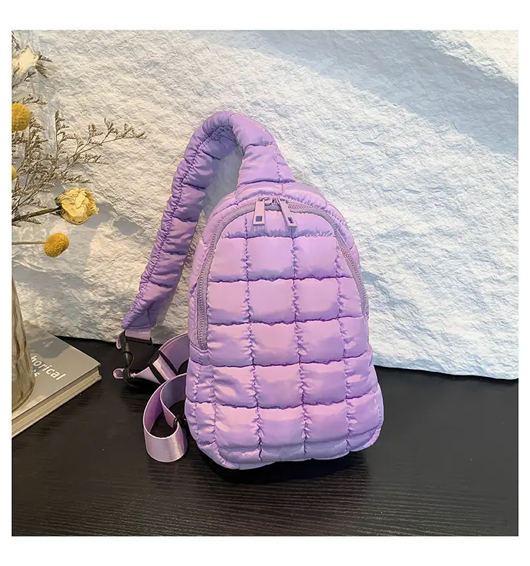Blue Plaid Crossbody Bag for Women