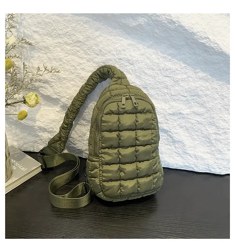 Blue Plaid Crossbody Bag for Women