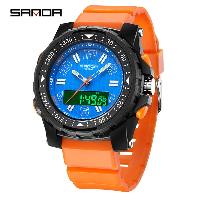 Sanda Black Waterproof Digital Men's Watch - Image 5