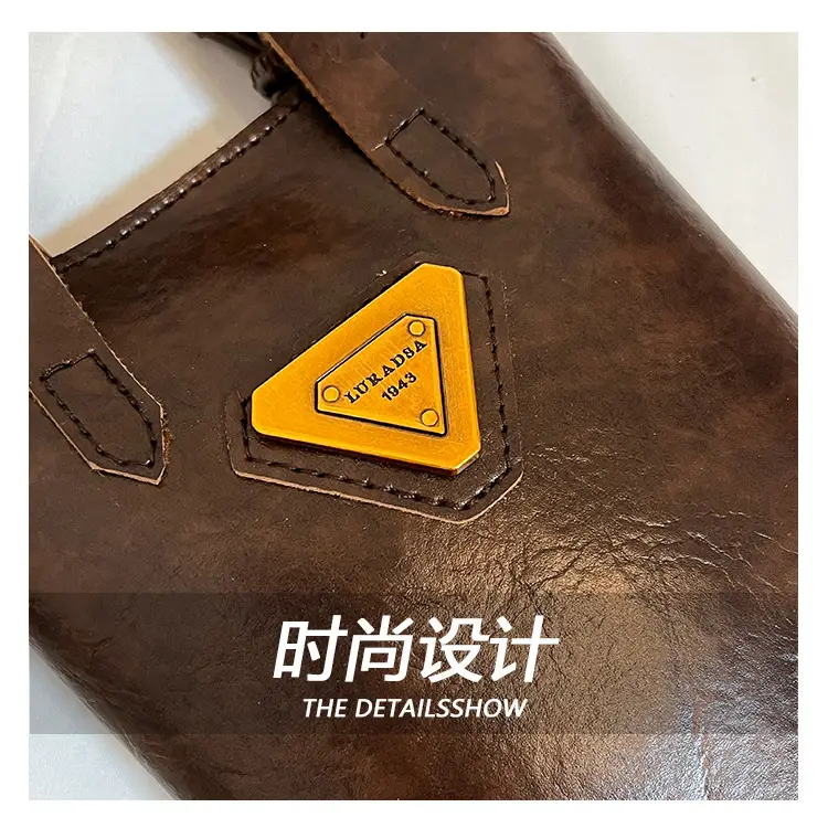 Vintage Brown Shoulder Bag with Chain Strap — feature 4