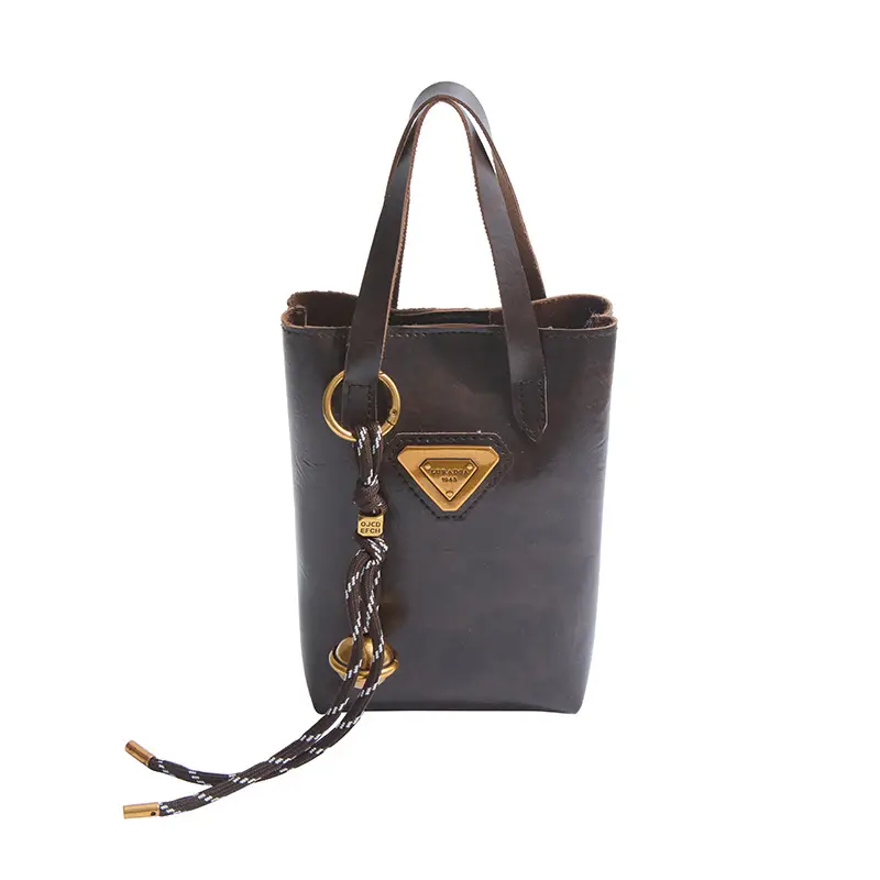 Vintage Brown Shoulder Bag with Chain Strap