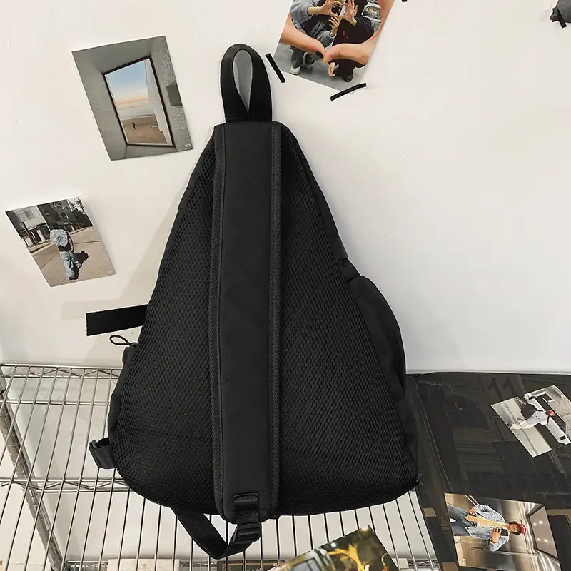 Japanese Tooling Men's Black Shoulder Bag with Toy Charm