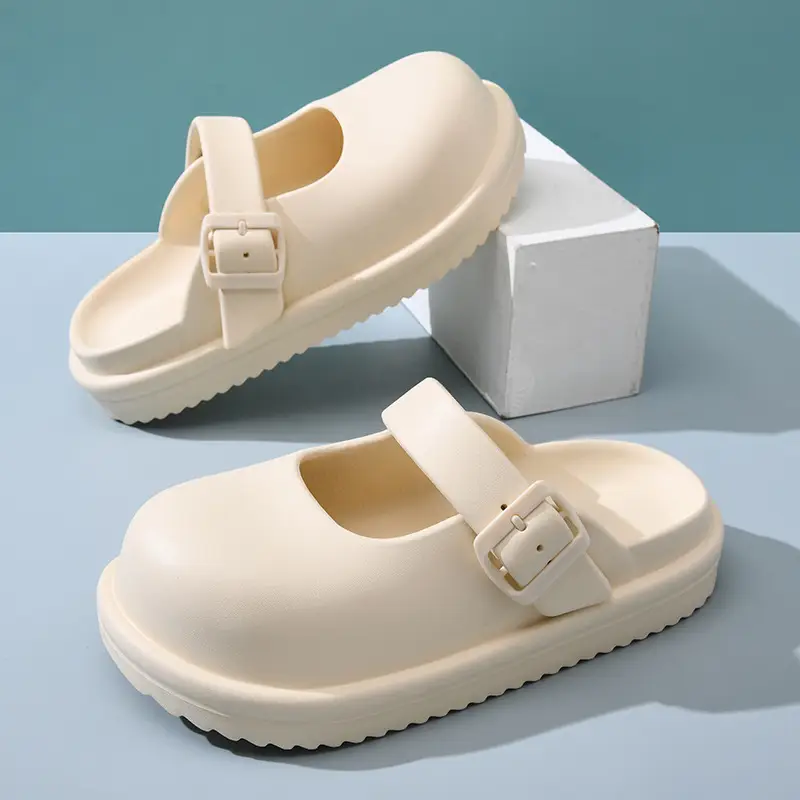 Women's Cream EVA Thick Slippers Summer - Image 3