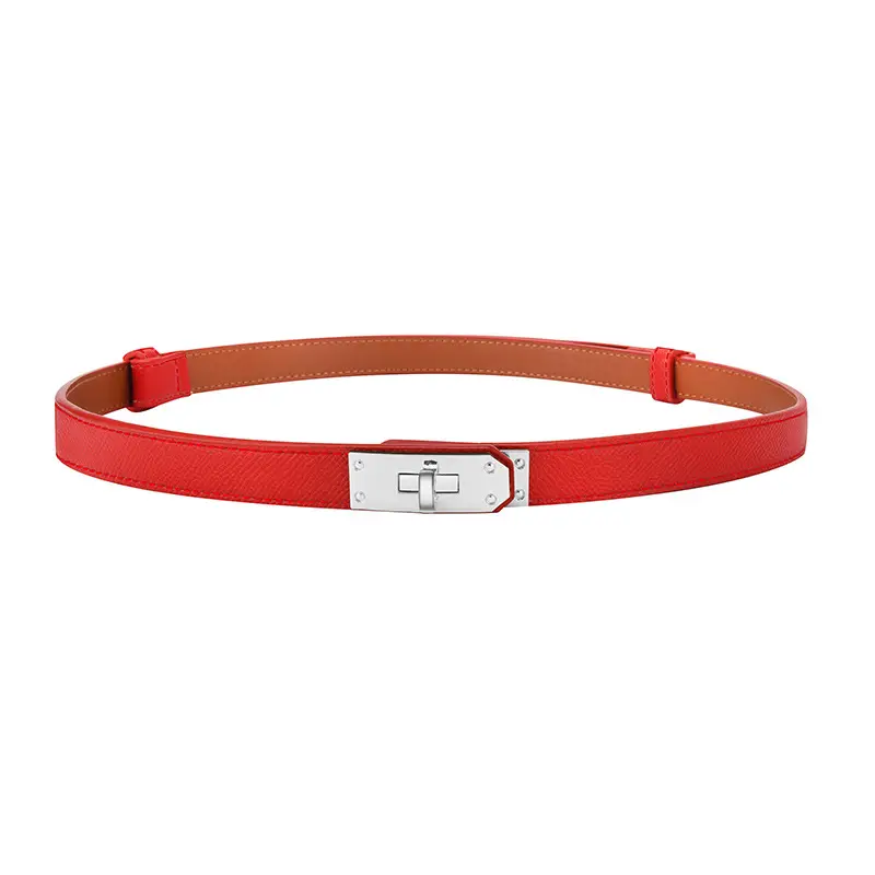 Women's Black Leather Belt with Gold Buckle - Image 15