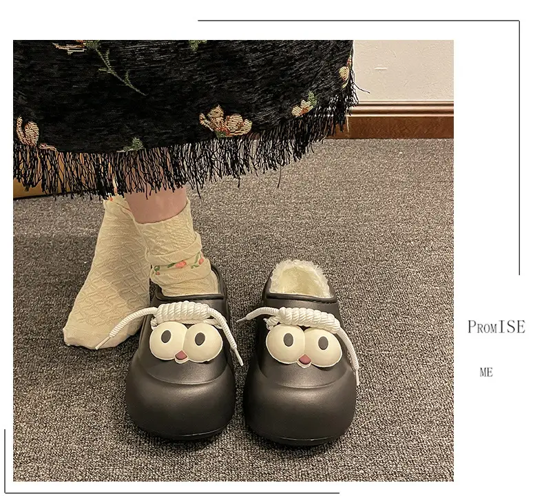 Bag heel waterproof cotton slippers women's new winter wear fleece-lined thickened student girlfriends thick-soled cotton shoes women's wholesale — feature 13